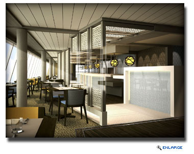 London's Adfecto design firm was inspired by Santa Barbara's casual, yet cultured, American Riviera vibe for the transformation of the ship's spacious Lido deck