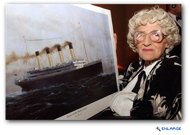 The last Titanic surviror, Millvina Dean, who was only nine weeks old when the famous liner hit an iceberg and sank, died in her sleep on Sunday at the age of 97.