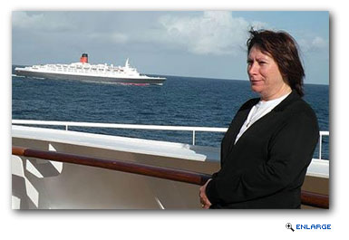 When standing on the deck of Cunard's Queen Mary 2 in October 2008, Mr. and Mrs. Gregory from South Africa were enjoying the spectacle of sailing alongside QE2 and capturing the view on camera when disaster struck as the camera was accidentally dropped into the Atlantic.