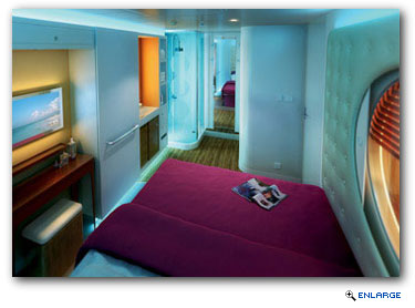 Norwegian Epic's Studios are the first staterooms designed and priced for single occupancy