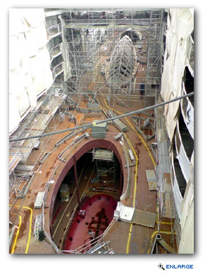 Oasis of the Seas Under Construction. When she launches in late 2009, Oasis of the Seas will be the largest and most revolutionary cruise ship in the world..