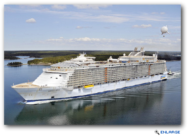 Royal Caribbean's Oasis of the Seas, which will be the largest cruise ship in the world when she enters service later this year, is currently undergoing sea trials in the waters near the STX Europe shipyard in Finland where she is being built.