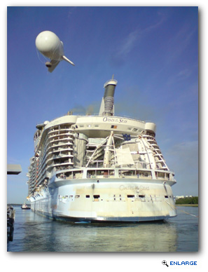 Royal Caribbean's Oasis of the Seas, which will be the largest cruise ship in the world when she enters service later this year, is currently undergoing sea trials in the waters near the STX Europe shipyard in Finland where she is being built.